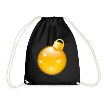 Smiley Christmas bauble - Drawstring Bag - black - Front