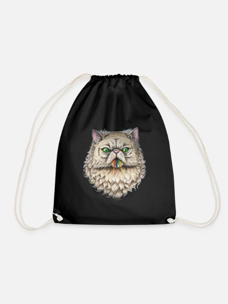 Taste the Rainbow cat - Turnbeutel - Schwarz