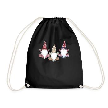 Ugly Christmas Sweater Gnome - Drawstring Bag - black - Front