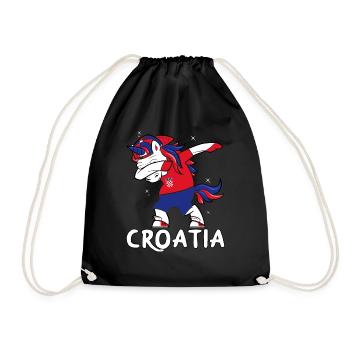 Unicorn Croatia Croatia unicorn Hravtska gift - Drawstring Bag - black - Front