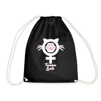 Feminism Cats - Drawstring Bag - black - Front