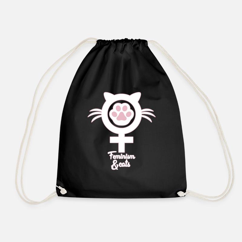 Feminismus Katzen - Turnbeutel - Schwarz