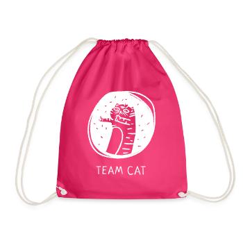 Team Katze Spruch Englisch - Turnbeutel - Fuchsia - Vorne