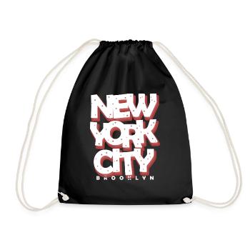 New York City Brooklyn Idee T-Shirt Design Geschenk - Turnbeutel - Schwarz - Vorne