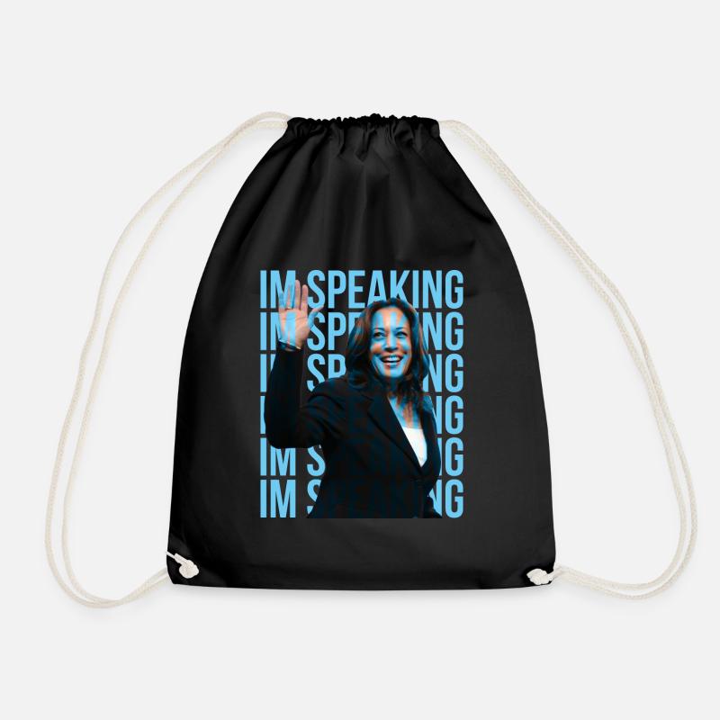 Kamala Harris Im Speaking - Drawstring Bag - black