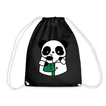 Panda chemical scientist technical biologist - Drawstring Bag - black - Front