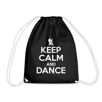 Keep calm and dance - salsa dancer gift - Drawstring Bag - black - Front
