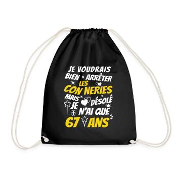conneries 67 ans / cadeau anniversaire 67 ans - Sac de sport léger - noir - Devant