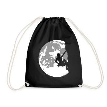 Vollmond und Klettern - Natur und Sport - Turnbeutel - Schwarz - Vorne