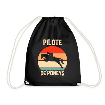 Humour Cavalière Pilote de Poneys - Sac de sport léger - noir - Devant