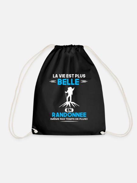 La Vie est plus belle en Randonnée humour cadeau - Sac de sport léger - noir