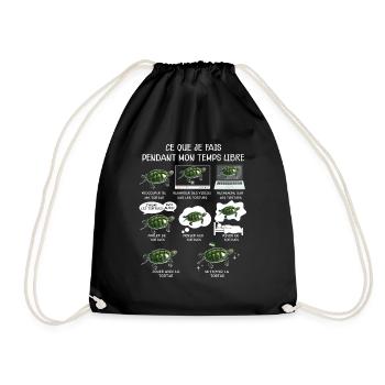Tortue idée cadeau drôle passion - Sac de sport léger - noir - Devant
