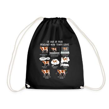Eleveur de bovins citation vache agriculture - Sac de sport léger - noir - Devant
