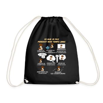 Mes Champignons humour pour temps libre - Sac de sport léger - noir - Devant
