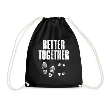 Niedliches Better Together Hundeliebe - Turnbeutel - Schwarz - Vorne