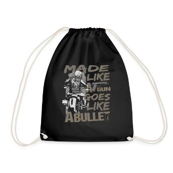 Motorcycle Biker Chopper Custom Bike - Drawstring Bag - black - Front