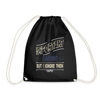 card games gaming don't always play video games - Drawstring Bag - black - Front