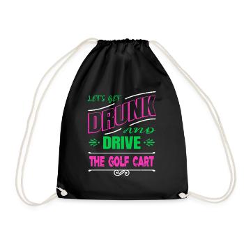 funny animals golfapparel quote golf swing funny - Drawstring Bag - black - Front