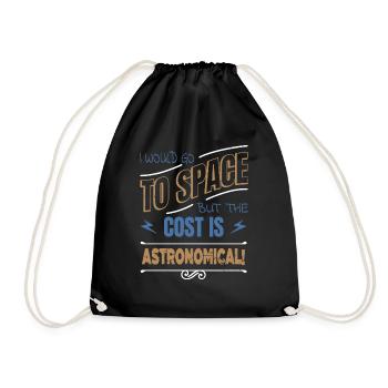 birthday gift space ship astrophysics night sky - Turnbeutel - Schwarz - Vorne