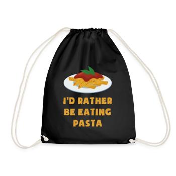 Manger des pâtes Citation drôle Spaghetti - Sac de sport léger - noir - Devant