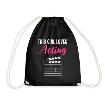 Girl loves to act entertainer poison - Drawstring Bag - black - Front