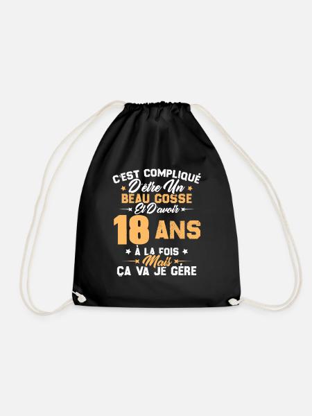 Cadeau d'anniversaire Beau gosse et d'avoir 18 ans - Sac de sport léger - noir