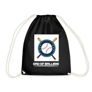 Vater von Ballers Baseball Fan Vater Ballers Softb - Turnbeutel - Schwarz - Vorne