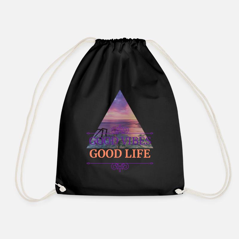 I love clothes / Good vibes good life - Drawstring Bag - black