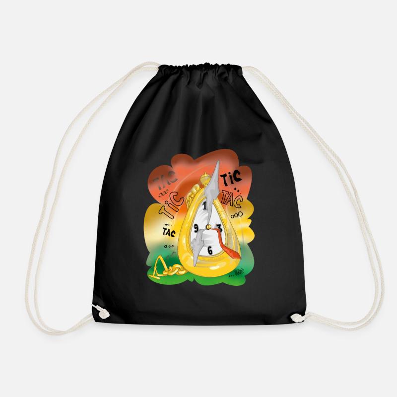 Taschenuhr - Turnbeutel - Schwarz