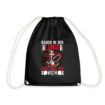 Shisha Doppelapfel Hookah Rauchen Tabak Vape Kohle - Turnbeutel - Schwarz - Vorne