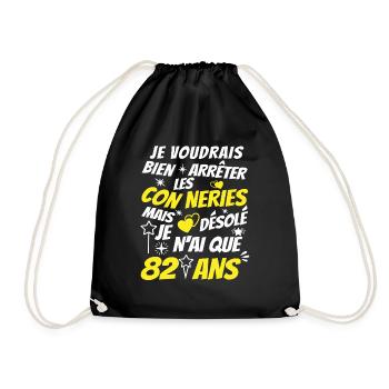 conneries 82 ans / cadeau anniversaire 82 ans - Sac de sport léger - noir - Devant