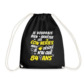 conneries 84 ans / cadeau anniversaire 84 ans - Sac de sport léger - noir - Devant