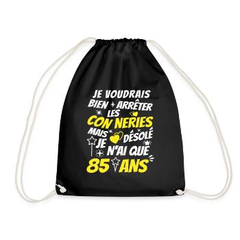 conneries 85 ans / cadeau anniversaire 85 ans - Sac de sport léger - noir - Devant