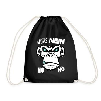 Nope No Nö Nein Ich will nicht Ich mache das nicht - Turnbeutel - Schwarz - Vorne