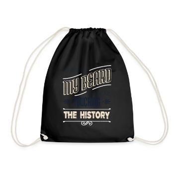 gift beard fear harden birthday present funny - Drawstring Bag - black - Front