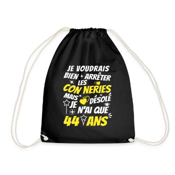 connerie 44 ans / cadeau anniversaire 44 ans - Sac de sport léger - noir - Devant