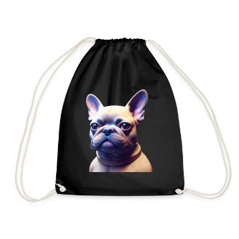 Français Bouledogue - Sac de sport léger - noir - Devant
