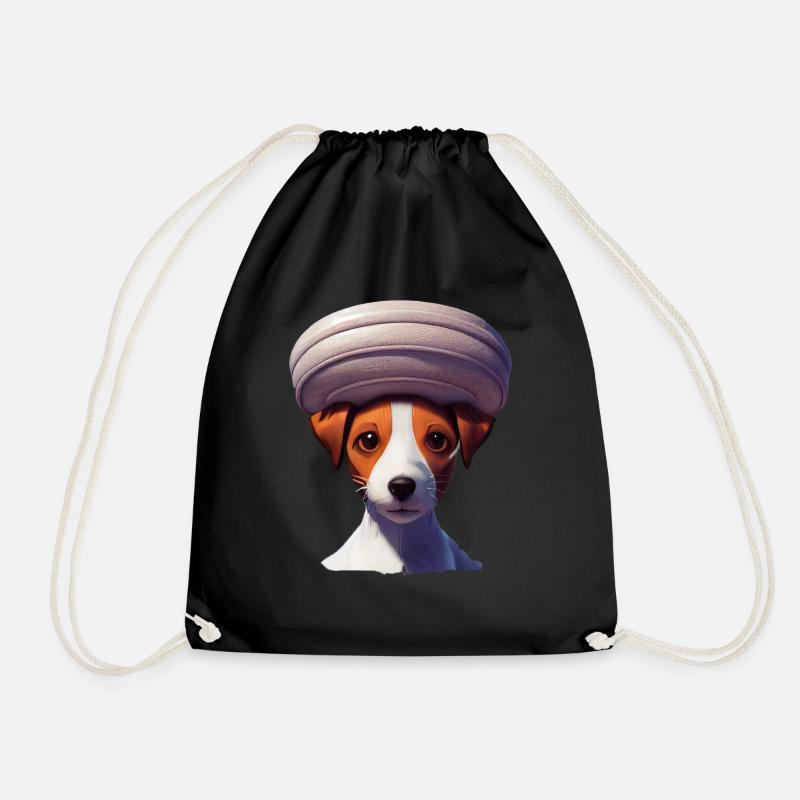 Jack Russell Terrier - Drawstring Bag - black