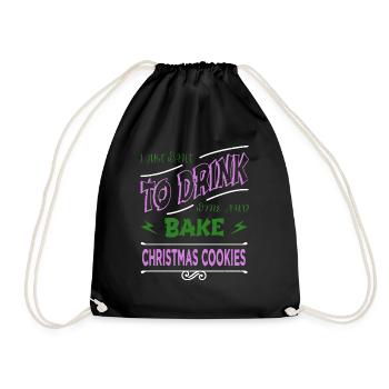 present balanced diet beard gang winemaker teach - Drawstring Bag - black - Front