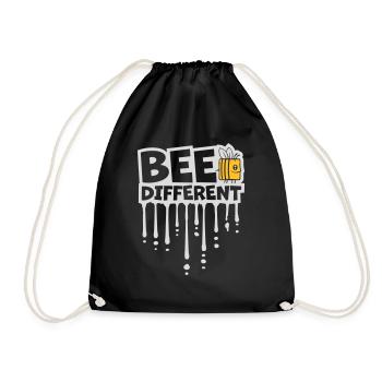 bee different saying quote - Drawstring Bag - black - Front