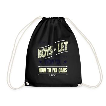 birthday gift idea aircraft mechanic - Drawstring Bag - black - Front