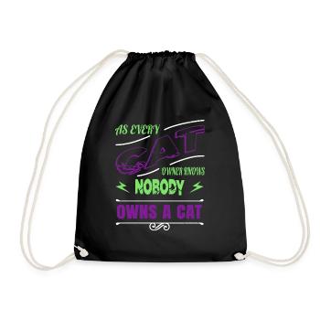 Idée cadeau affaires chat tshirts amoureux des animaux - Sac de sport léger - noir - Devant