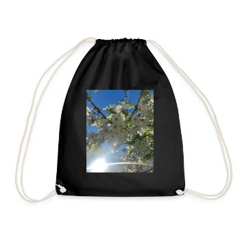Kirschblüten - Turnbeutel - Schwarz - Vorne