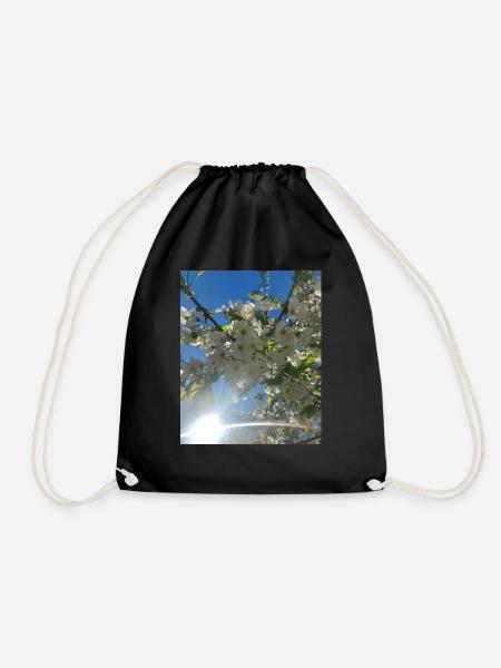 Kirschblüten - Turnbeutel - Schwarz