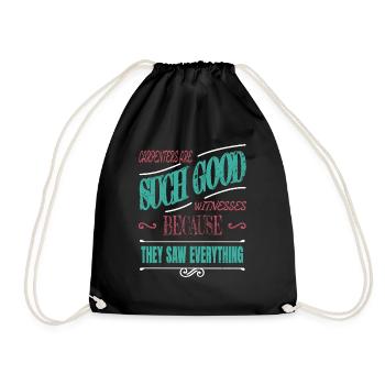 un charpentier t-shirts de prière drôles de dictons - Sac de sport léger - noir - Devant