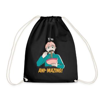 Je suis ANI-Mazing! Retro Anime & Ramen Lover Designs - Sac de sport léger - noir - Devant