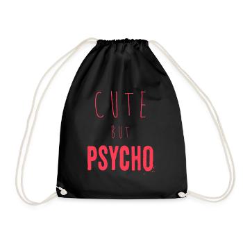 Dicton ironique - CUTE mais PSYCHO - Sac de sport léger - noir - Devant