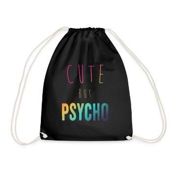 Dicton ironique - CUTE mais PSYCHO - Sac de sport léger - noir - Devant