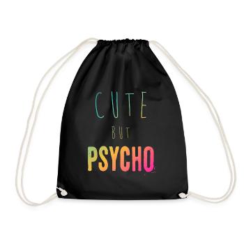 Dicton ironique - CUTE mais PSYCHO - Sac de sport léger - noir - Devant