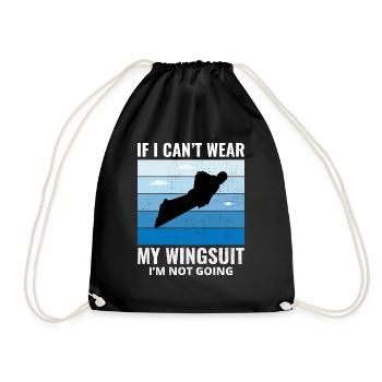 Wingsuit fliegen Base Jumping Fallschirmspringen Wingsuiting - Turnbeutel - Schwarz - Vorne